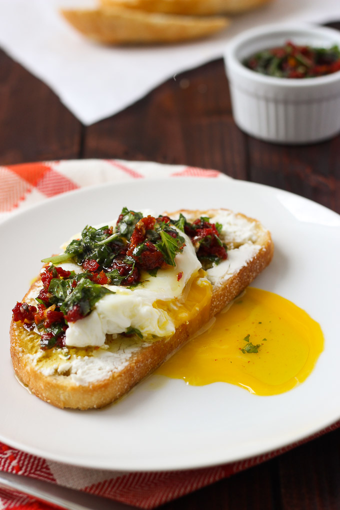 Egg, Basil, and Sun-Dried Tomato Toast // Fork in the Kitchen