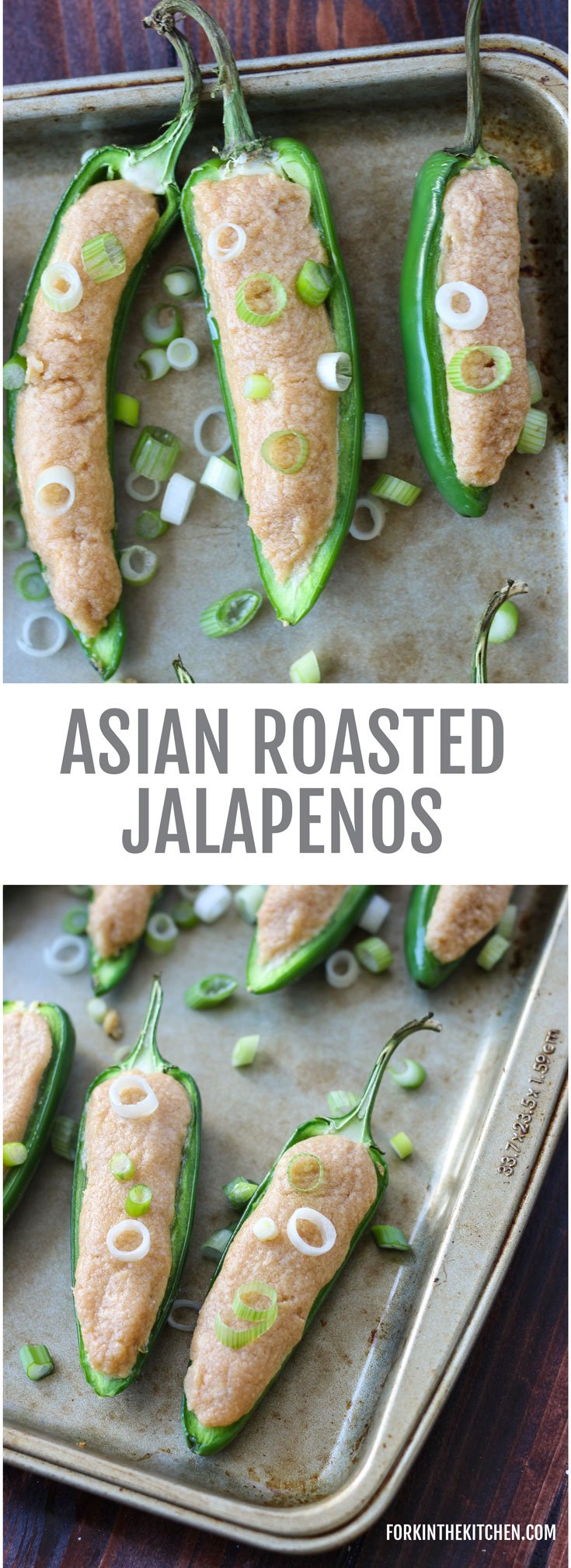 Asian Roasted Jalapenos - an excellent two-bite appetizer, spicy and creamy all in one! // Fork in the Kitchen