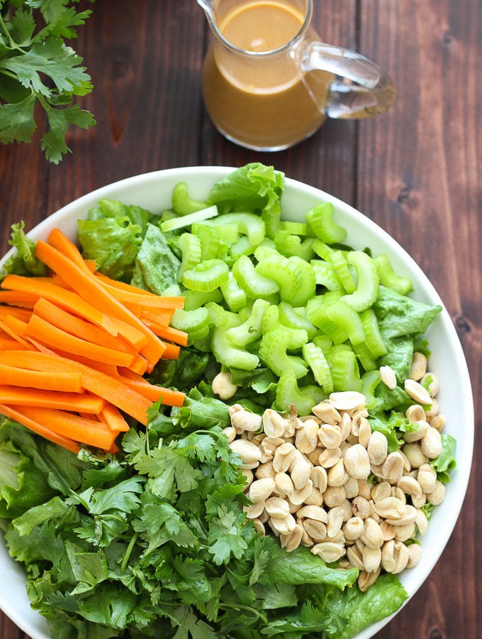 Cilantro Salad with Peanut Sauce Dressing // Fork in the Kitchen