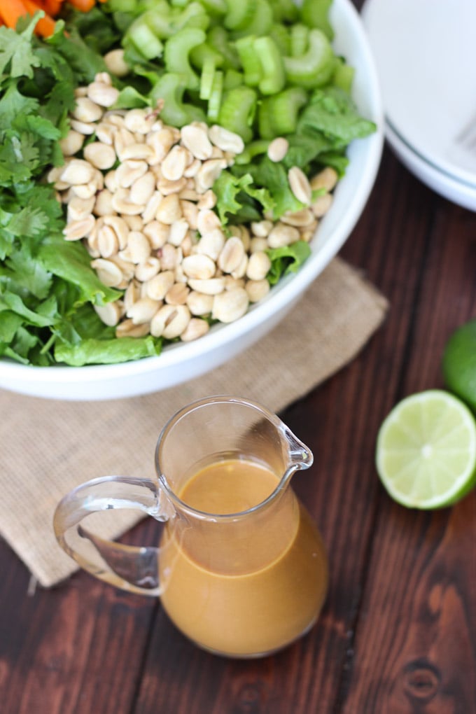 Cilantro Salad with Peanut Sauce Dressing // Fork in the Kitchen