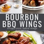 Bourbon BBQ Wings pinterest image with title overlay