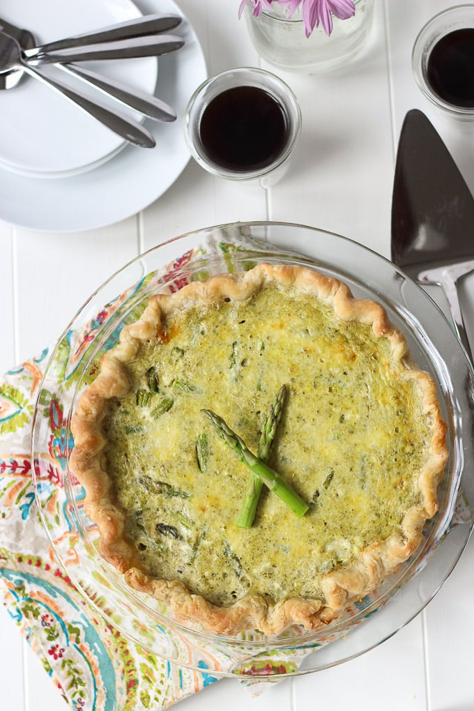 Ricotta, Asparagus, Pesto Quiche // Fork in the Kitchen