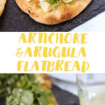 Artichoke & Arugula Flatbread - as an appetizer or dinner, it's ready in under 15 minutes, making it a perfect summer recipe! // Fork in the Kitchen