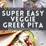 Veggie Greek Pita Pinterest Image