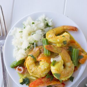 Shrimp Coconut Curry with Cauliflower Rice // Fork in the Kitchen