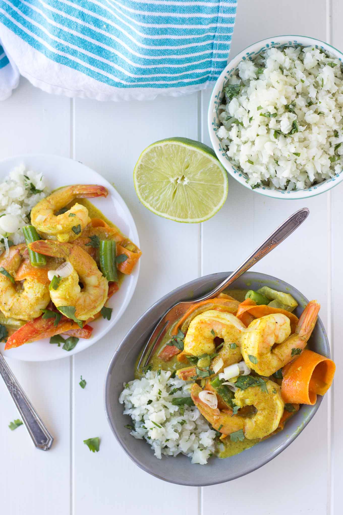 Coconut Shrimp Curry with Cauliflower Rice // Fork in the Kitchen