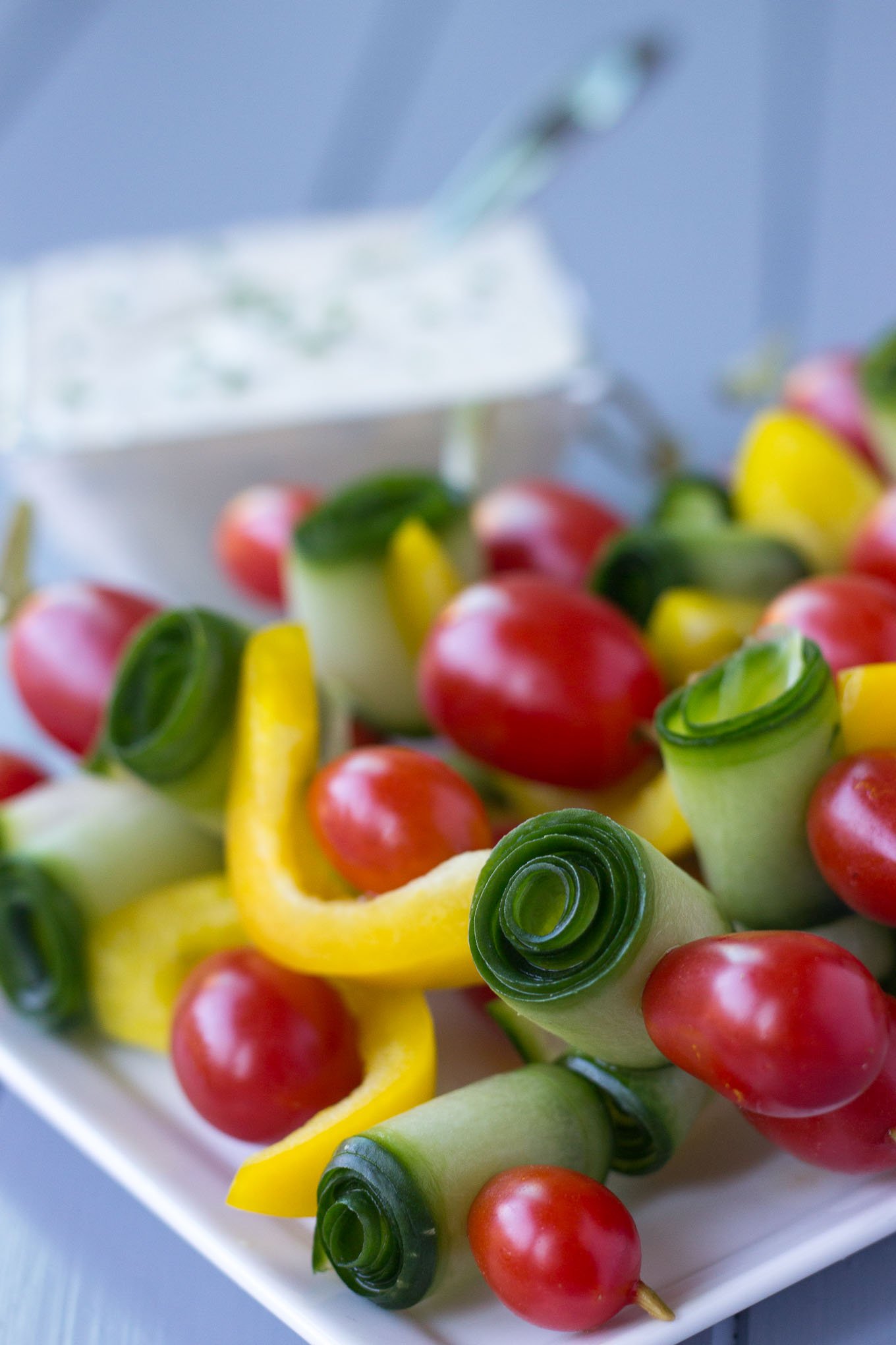 Veggie Skewers with Creme Fraîche Dip // Fork in the Kitchen
