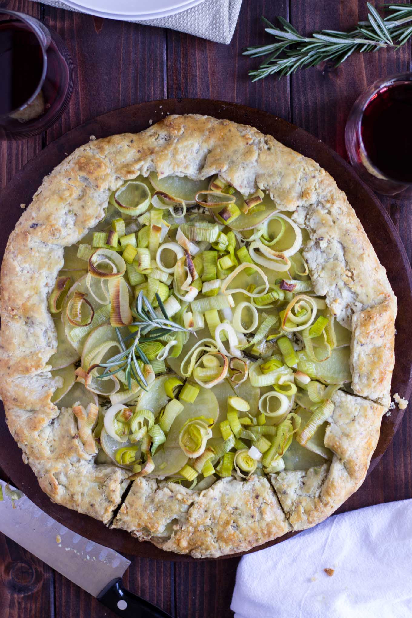 Potato, Leek, and Rosemary Galette with Pistachio Crust // Fork in the Kitchen