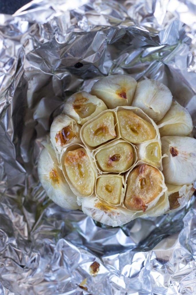 Roasted Garlic on foil