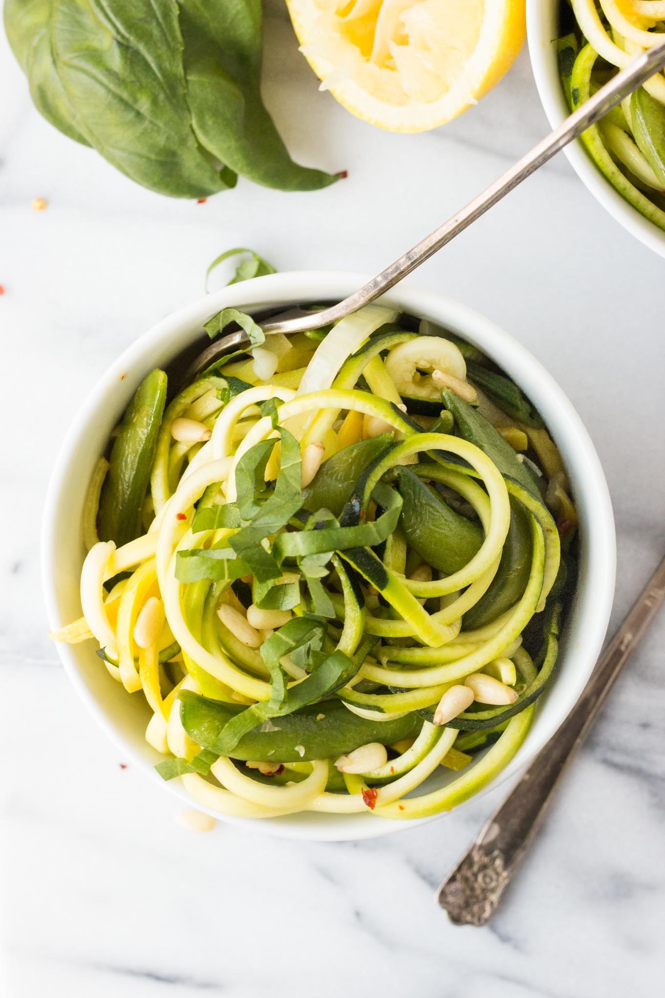 Summer Zucchini Noodles - a refreshing and healthy recipe that's perfect as a side or meal! // Fork in the Kitchen