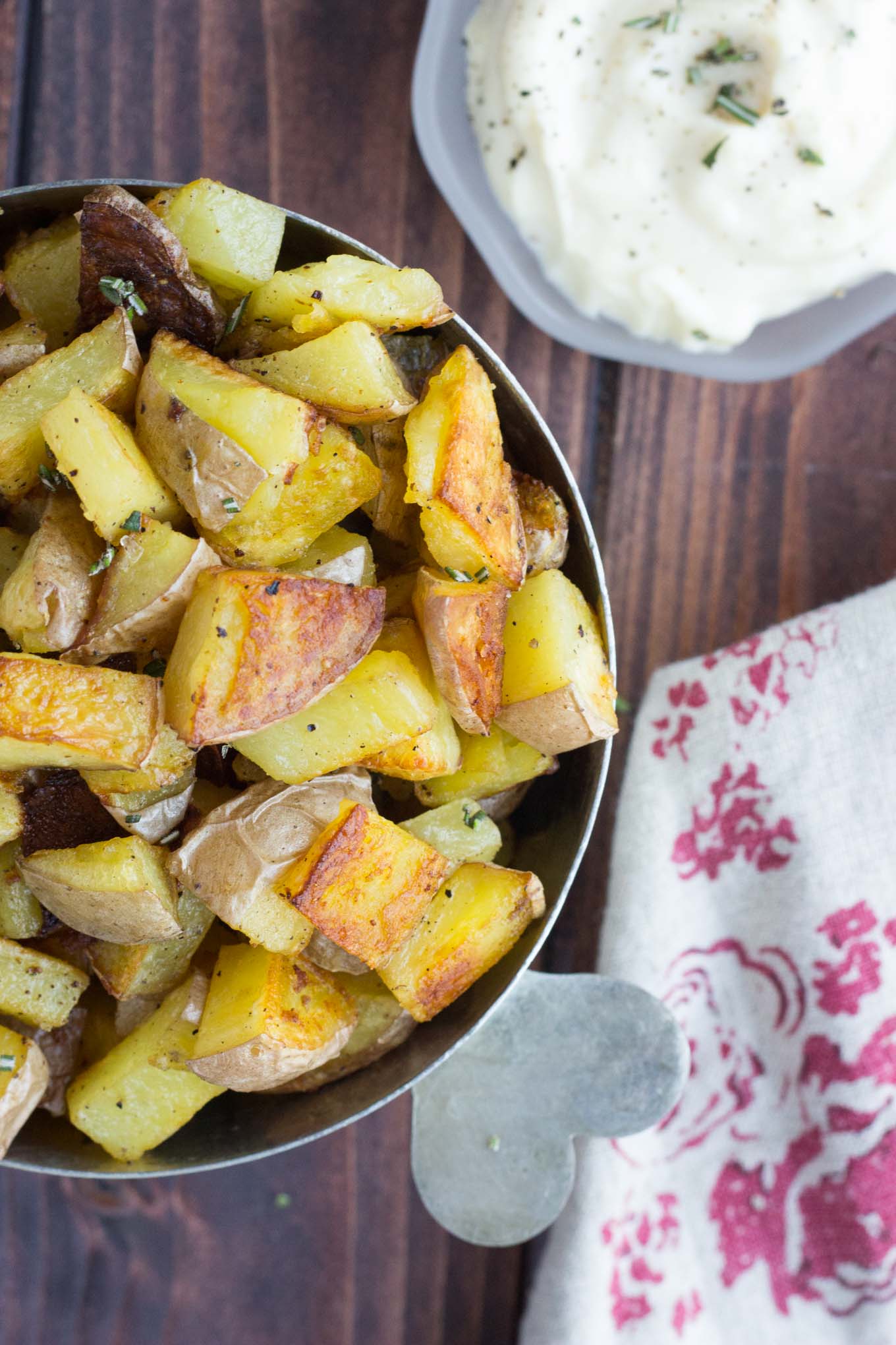 Crispy Potatoes w/ Garlic Aioli // Fork in the Kitchen