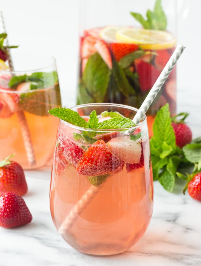 Strawberry Mint Sangria | Fork in the Kitchen