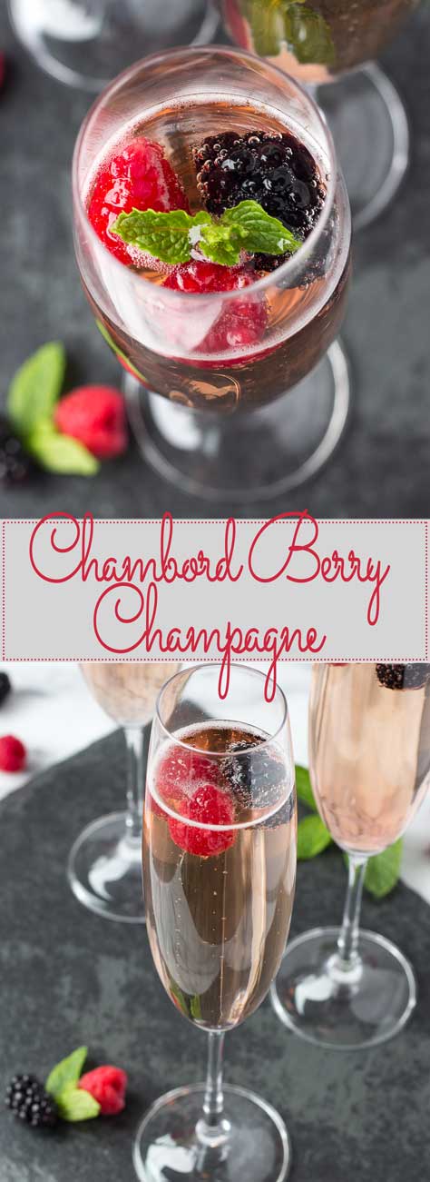 Chambord Berry Champagne - A light Champagne cocktail that leave you feeling extra special and jazz up brunch, bridal showers, and Mother's Day celebrations alike!