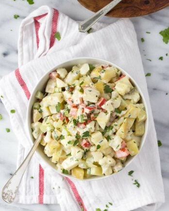 Healthier Potato Cauliflower Salad | Fork in the Kitchen