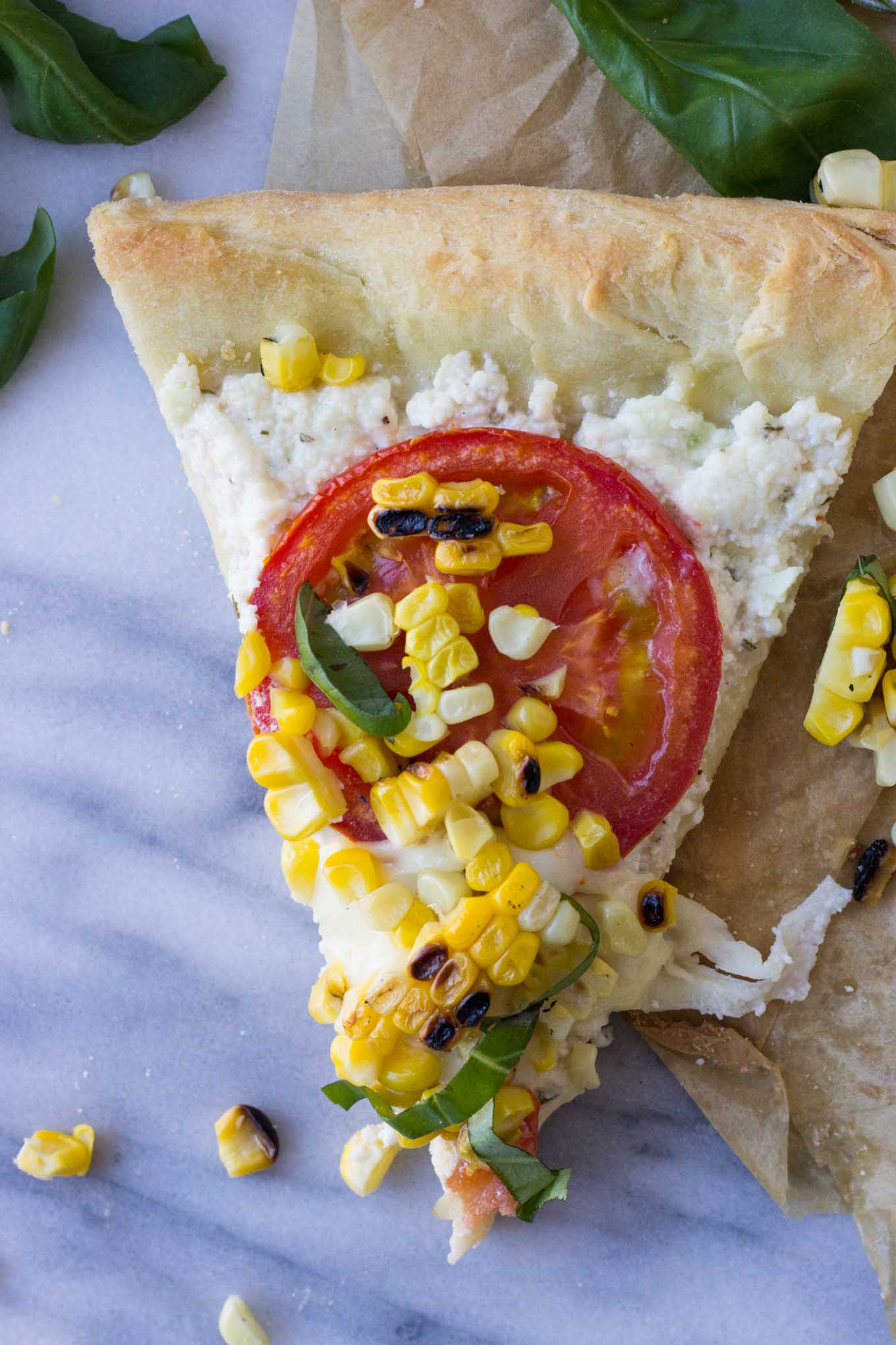 Charred Corn Pizza with Roasted Tomatoes | Fork in the Kitchen