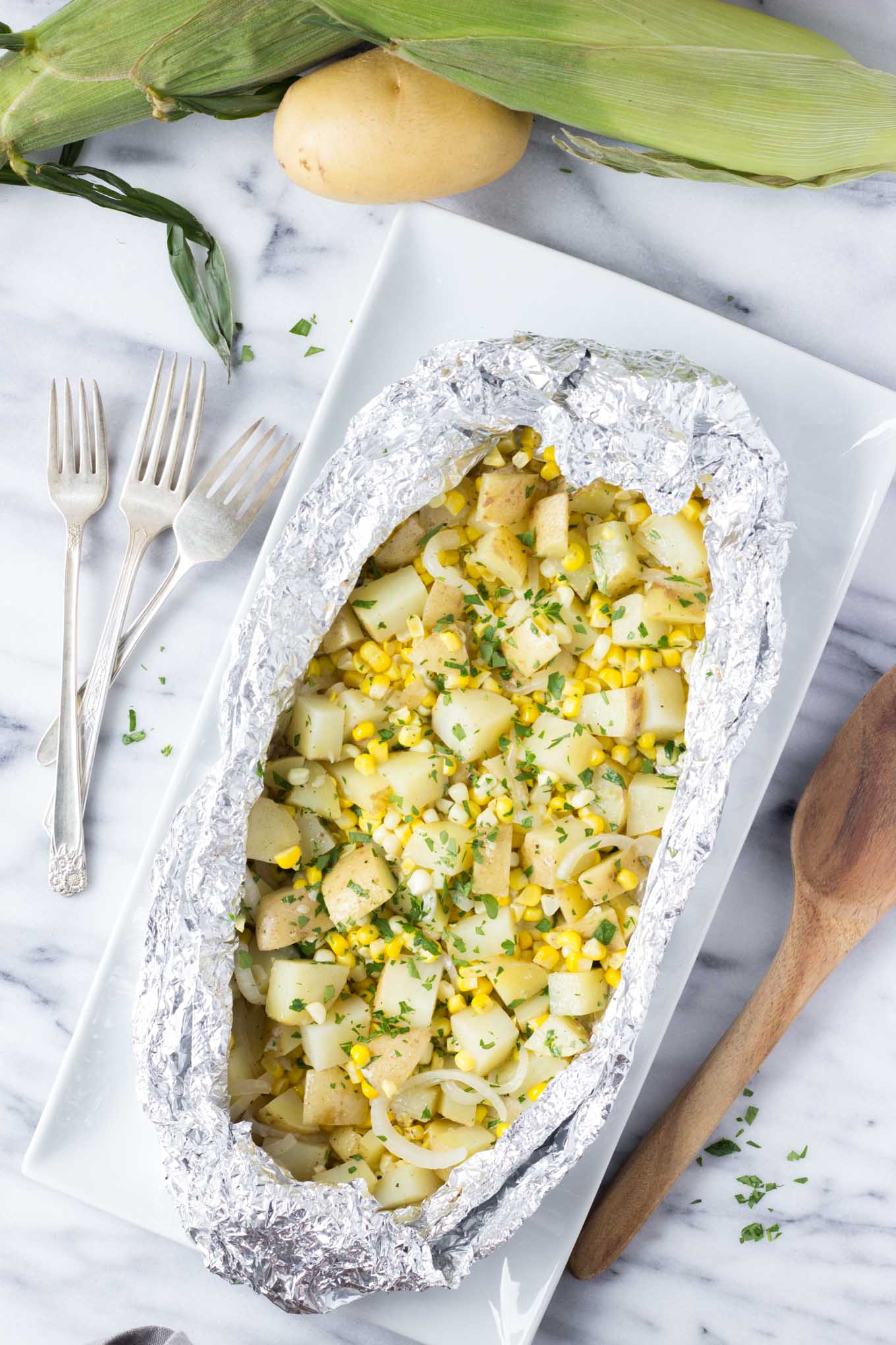 Potato and Corn Hobo Packets | Fork in the Kitchen
