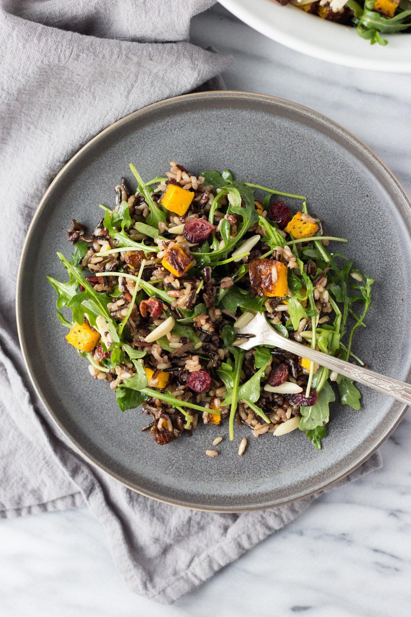 Wild Rice and Arugula Salad - an easy salad full of texture and flavor! | Fork in the Kitchen