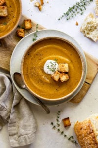 Butternut Squash Sweet Potato Soup | Vegan | Fork in the Kitchen