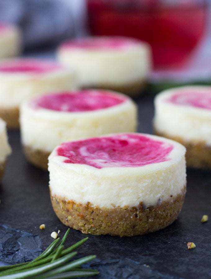 Mini Cranberry Pistachio Cheesecakes | Fork in the Kitchen