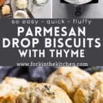 Thyme Parmesan Drop Biscuits Pinterest Image