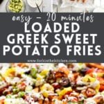Greek Loaded Sweet Potato Fries Pinterest Image