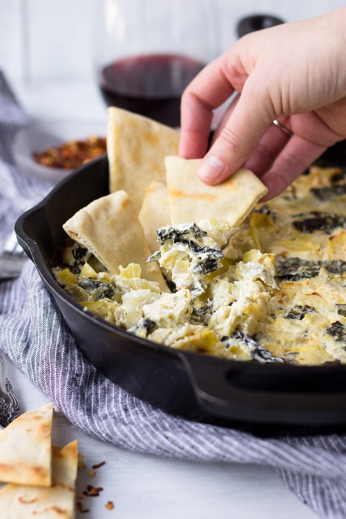 Creamy Artichoke Leek and Kale Dip | Fork in the Kitchen - A creamy, indulgent dip - with kale, leeks, and artichokes that add flavor, texture - that's changing the appetizer game!