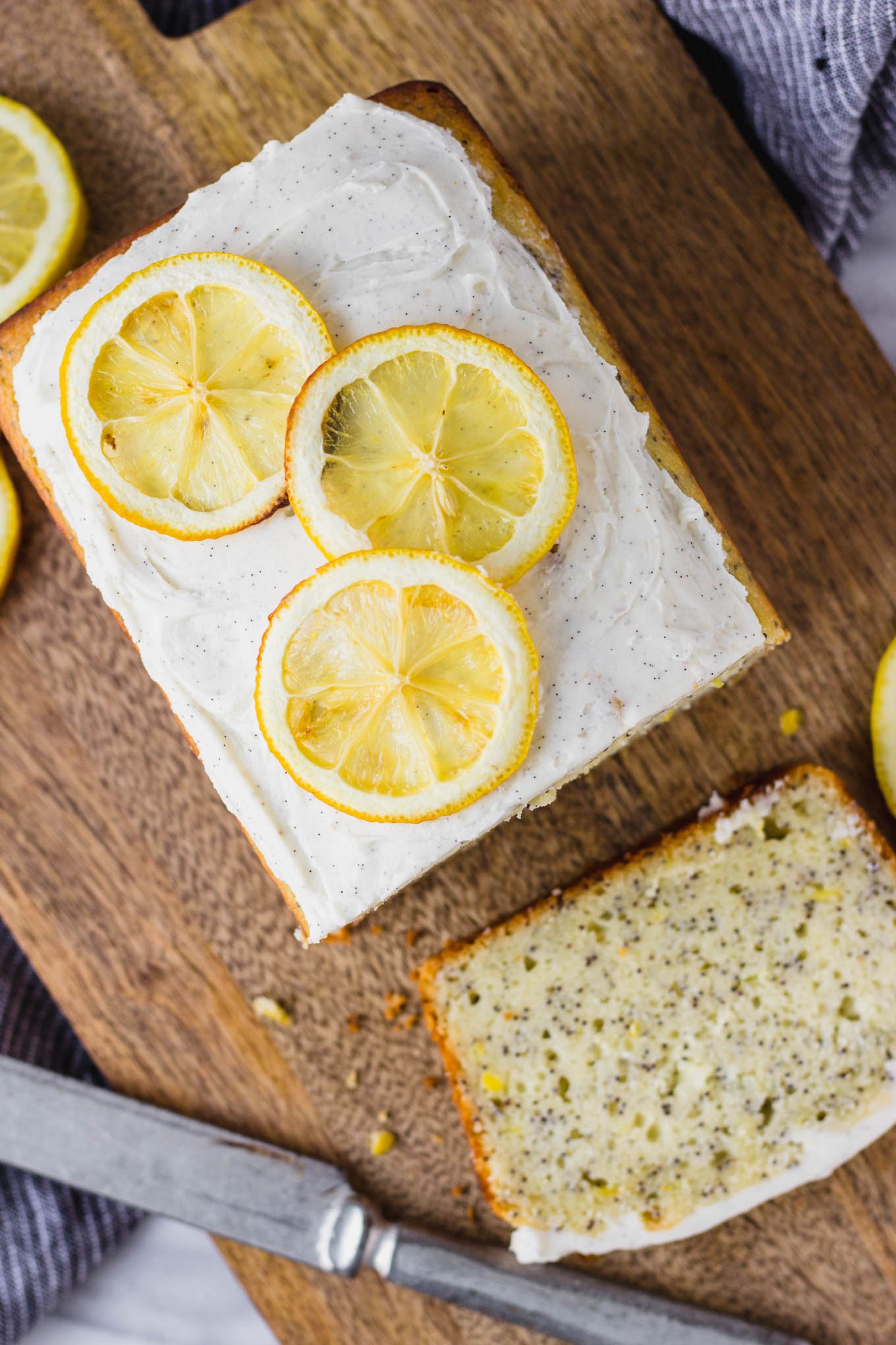 Lemon Poppy Seed Bread with Vanilla Bean Icing | Fork in the Kitchen
