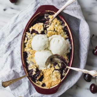 Small Batch Cherry Crisp | Fork in the Kitchen