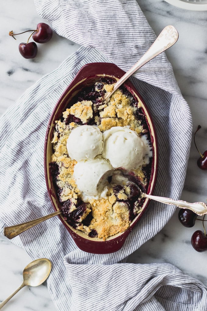 Small Batch Cherry Crisp | Fork in the Kitchen