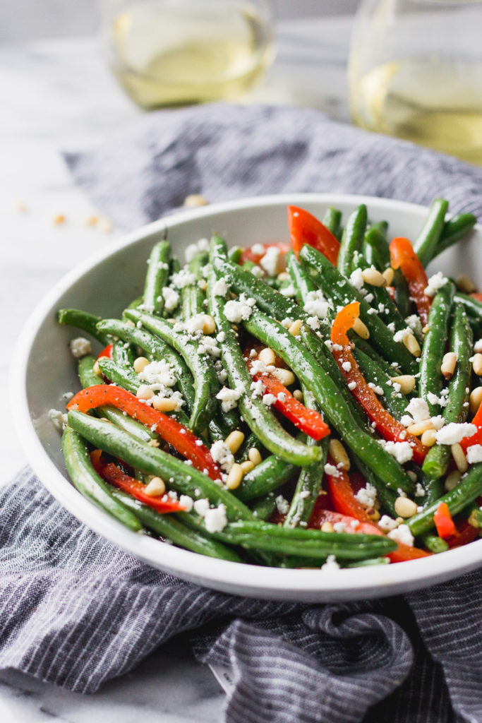 Sautéed Green Beans with Red Pepper and Goat Cheese | Fork in the Kitchen