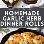 Homemade Garlic Herb Dinner Rolls Pinterest Image