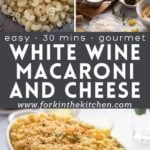 White wine mac and cheese Pinterest image.