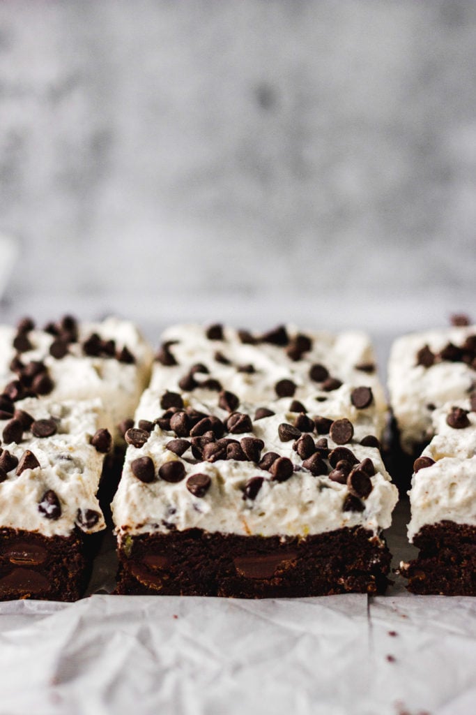 cannoli brownies on cooling rack by fork in the kitchen
