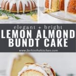 lemon almond bundt cake pinterest collage