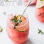 watermelon mocktail for summer in a wine glass