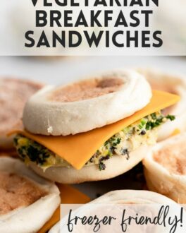 Vegetarian breakfast sandwich Pinterest image 1