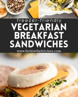 Vegetarian breakfast sandwich Pinterest image 2
