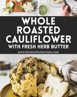 Whole Roasted Cauliflower Pinterest Image 2