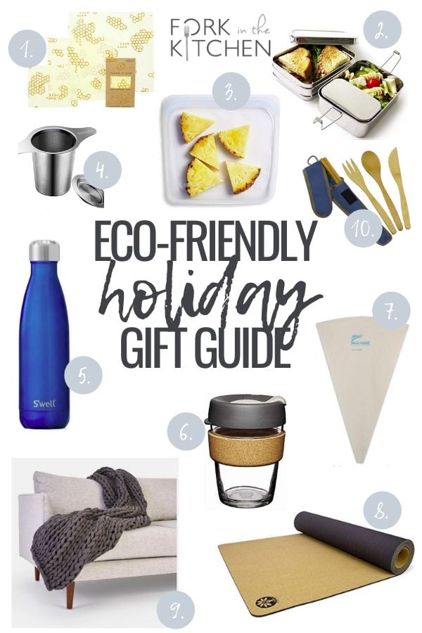 Collage of eco-friendly gifts.