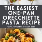 One Pan Orecchiette Pasta Pinterest Image