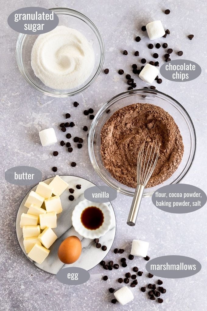 hot chocolate fudge cookie ingredients with text
