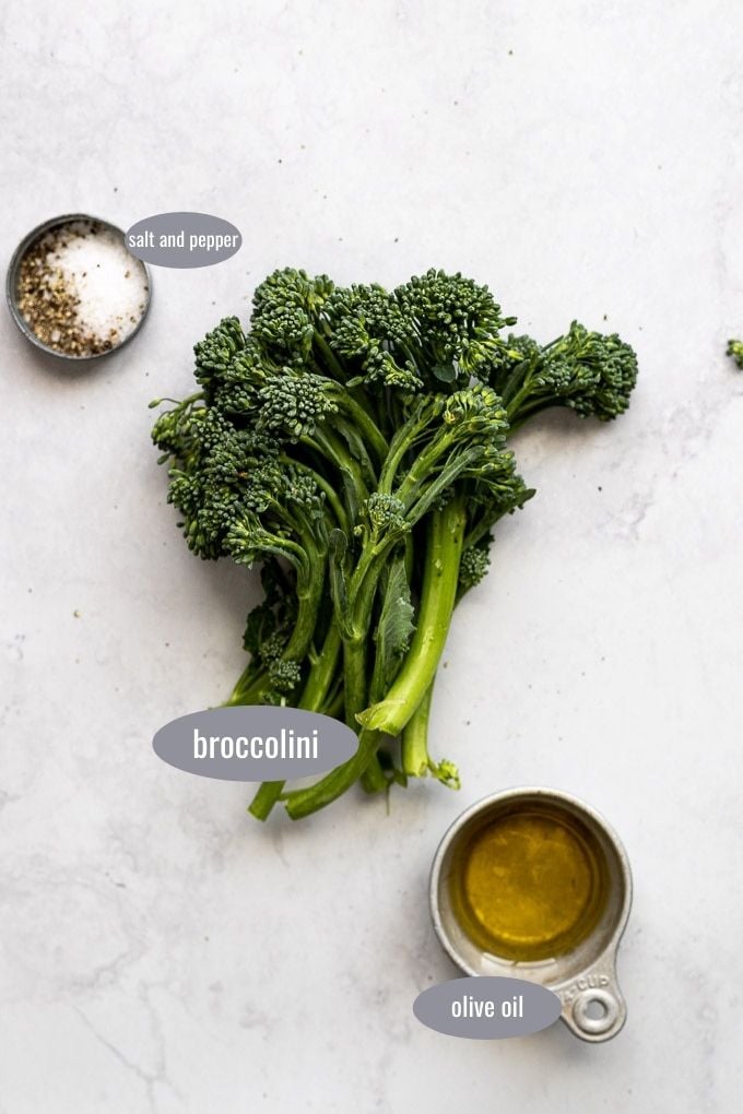 broccolini, olive oil, and salt