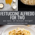 fettuccine alfredo pinterest image with text