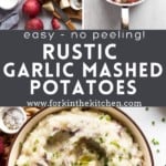 Rustic Garlic Mashed Potatoes Pinterest Image