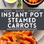 Steamed carrots pinterest image