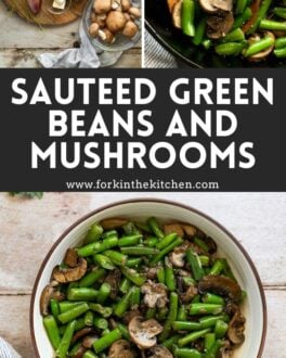 Sauteed Green Beans & Mushrooms Pinterest Image 2