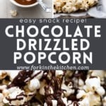 Chocolate Drizzled Popcorn Pinterest Image