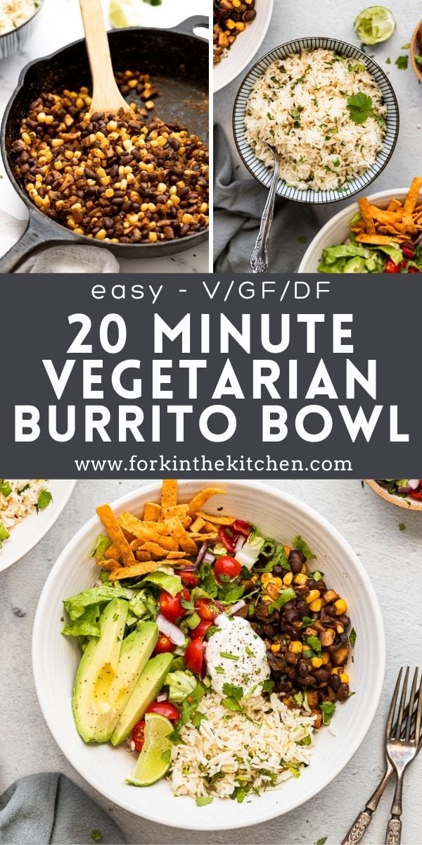 20-Minute Vegetarian Black Bean Burrito Bowls - Fork in the Kitchen