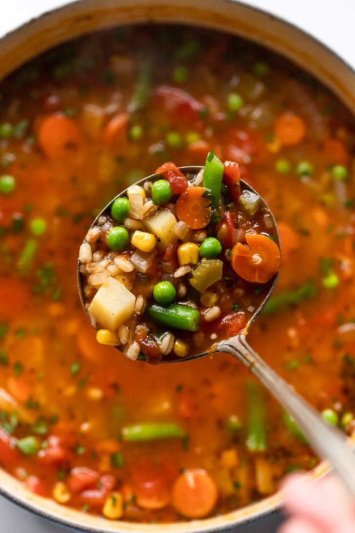 Homemade Mixed Vegetable & Barley Soup - Fork in the Kitchen