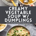 Creamy Vegetable Soup w/ Dumplings Pinterest Image